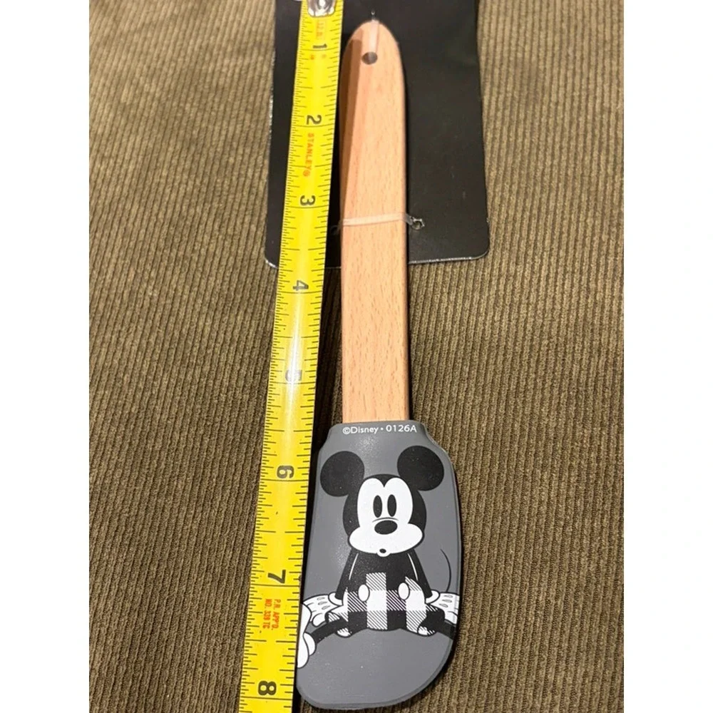 Disney Mickey Mouse Mini Spatula Gray Silicone Wood Handle Kitchen Baking NWT